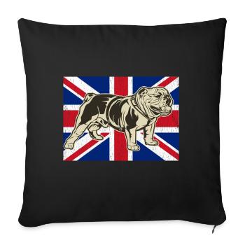 English Bulldog Union Jack Flag - Sofa pillowcase 17,3'' x 17,3'' (45 x 45 cm) - black - Front