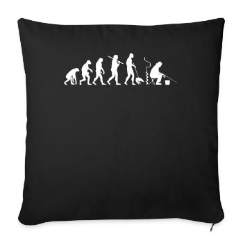Ice Fishing Evolution Joke - Sofa pillowcase 17,3'' x 17,3'' (45 x 45 cm) - black - Front