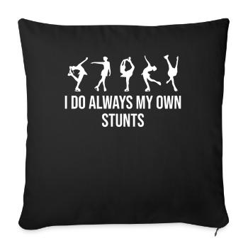 Figure Ice Skating - I Do Always My Own Stunts - Sofa pillowcase 17,3'' x 17,3'' (45 x 45 cm) - black - Front
