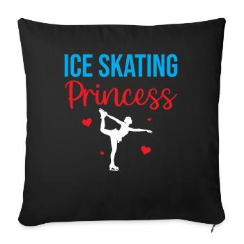 Figure Ice Skating - Ice Skating Princess - Sofa pillowcase 17,3'' x 17,3'' (45 x 45 cm) - black - Front