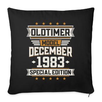 December Year 1983 Year of construction Oldtimer Birthday - Sofa pillowcase 17,3'' x 17,3'' (45 x 45 cm) - black - Front