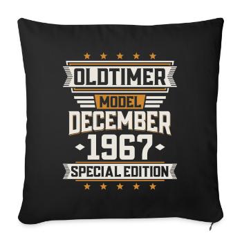 December Year 1967 Year of construction Oldtimer Birthday - Sofa pillowcase 17,3'' x 17,3'' (45 x 45 cm) - black - Front