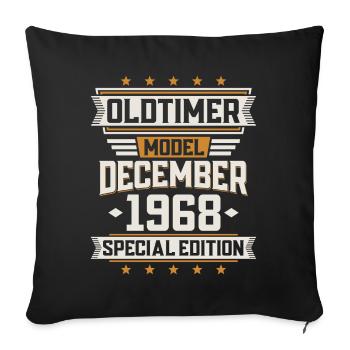 December Year 1968 Year of construction Oldtimer Birthday - Sofa pillowcase 17,3'' x 17,3'' (45 x 45 cm) - black - Front