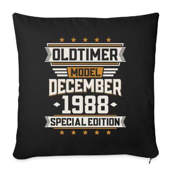 December Year 1988 Year of construction Oldtimer Birthday - Sofa pillowcase 17,3'' x 17,3'' (45 x 45 cm) - black - Front