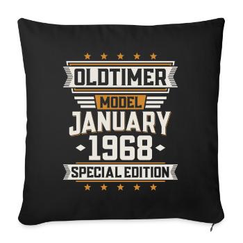 January Year 1968 Year of construction Oldtimer Birthday - Sofa pillowcase 17,3'' x 17,3'' (45 x 45 cm) - black - Front