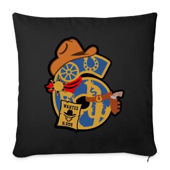 Cowboy 6. Geburtstagsparty Nummer 6 - 6 Jahre - Sofakissenbezug 45 x 45 cm - Schwarz - Vorne