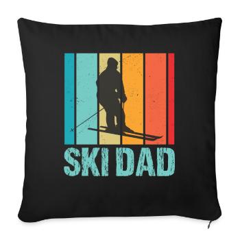 Ski Winter Skiing - Ski Dad - Sofa pillowcase 17,3'' x 17,3'' (45 x 45 cm) - black - Front