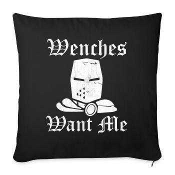 Ren Fair Renaissance Festival Saying - Wenches Wan - Sofa pillowcase 17,3'' x 17,3'' (45 x 45 cm) - black - Front