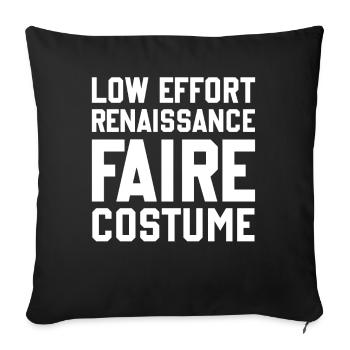 Ren Fair - Low Effort Renaissance Faire Costume - Sofa pillowcase 17,3'' x 17,3'' (45 x 45 cm) - black - Front