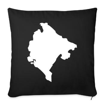 Montenegro map flag - Sofa pillowcase 17,3'' x 17,3'' (45 x 45 cm) - black - Front