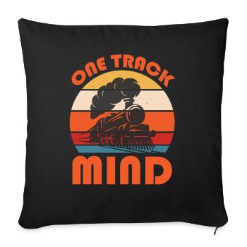 Slogan du train - One Track Mind - Housse de coussin décorative 45 x 45 cm - noir - Devant