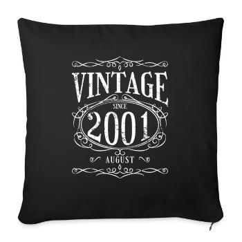Anniversaire - Millésime depuis août 2001 - Housse de coussin décorative 45 x 45 cm - noir - Devant