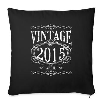 Anniversaire - Millésime depuis Avril 2015 - Housse de coussin décorative 45 x 45 cm - noir - Devant