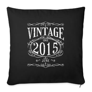 Anniversaire - Millésime depuis juin 2015 - Housse de coussin décorative 45 x 45 cm - noir - Devant