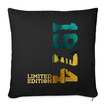 52ND BIRTHDAY LIMITED EDITION 1974 - Sofa pillowcase 17,3'' x 17,3'' (45 x 45 cm) - black - Front