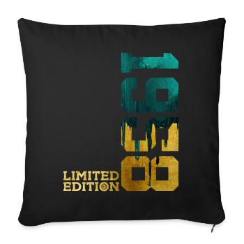 68TH BIRTHDAY LIMITED EDITION 1958 - Sofa pillowcase 17,3'' x 17,3'' (45 x 45 cm) - black - Front