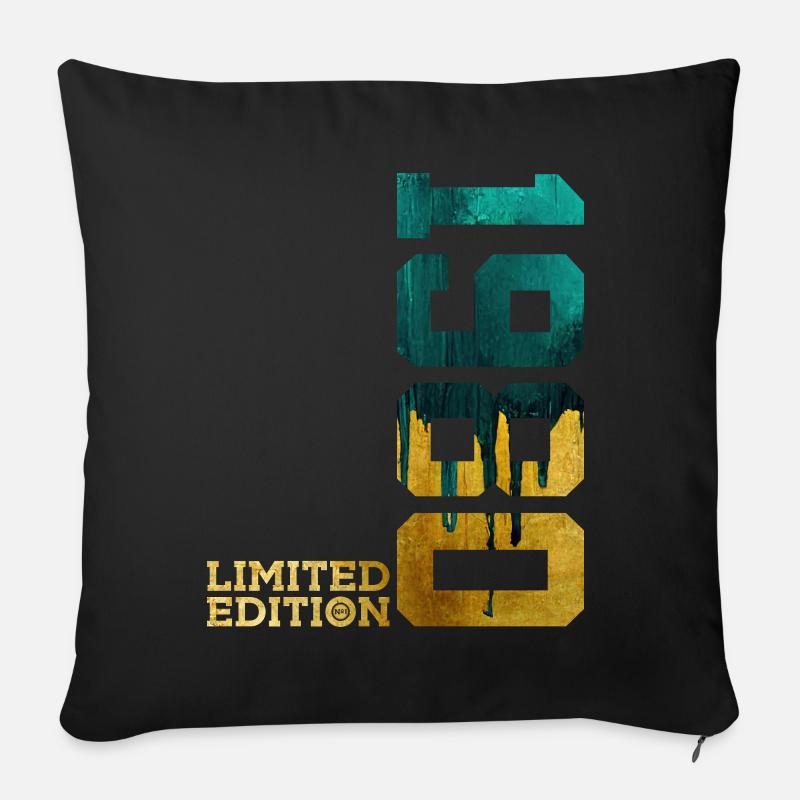 46. GEBURTSTAG LIMITED EDITION 1980 - Sofakissenbezug 45 x 45 cm - Schwarz