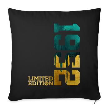 74TH BIRTHDAY LIMITED EDITION 1952 - Sofa pillowcase 17,3'' x 17,3'' (45 x 45 cm) - black - Front