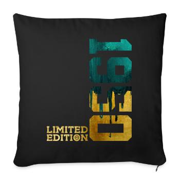 76TH BIRTHDAY LIMITED EDITION 1950 - Sofa pillowcase 17,3'' x 17,3'' (45 x 45 cm) - black - Front