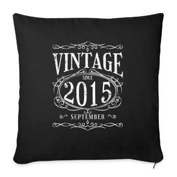 Anniversaire - Millésime depuis septembre 2015 - Housse de coussin décorative 45 x 45 cm - noir - Devant