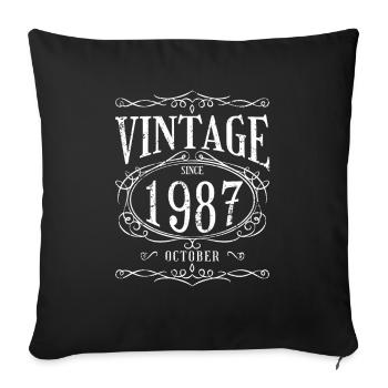 Birthday - Vintage since October 1987 - Sofa pillowcase 17,3'' x 17,3'' (45 x 45 cm) - black - Front