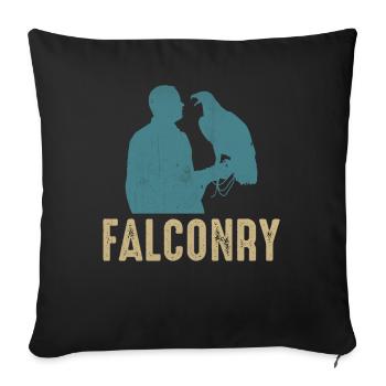 Falconer Falconry Birding - Sofa pillowcase 17,3'' x 17,3'' (45 x 45 cm) - black - Front