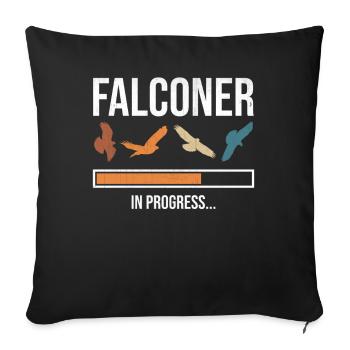 Fauconnier en cours - Housse de coussin décorative 45 x 45 cm - noir - Devant