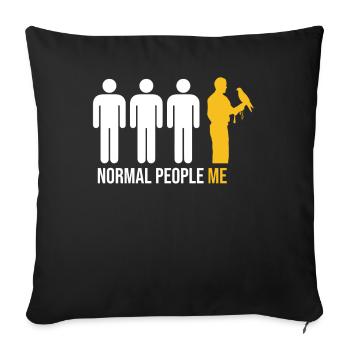 Falconer Falconry Birding Normal People Me - Sofa pillowcase 17,3'' x 17,3'' (45 x 45 cm) - black - Front
