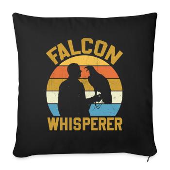 Falcon Whisperer Falconry - Sofa pillowcase 17,3'' x 17,3'' (45 x 45 cm) - black - Front
