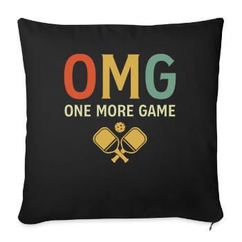 Pickleball Un match de plus OMG - Housse de coussin décorative 45 x 45 cm - noir - Devant
