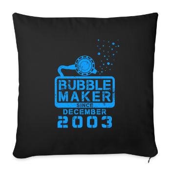 Plongeur Birthday Bubblemaker depuis décembre 2003 - Housse de coussin décorative 45 x 45 cm - noir - Devant