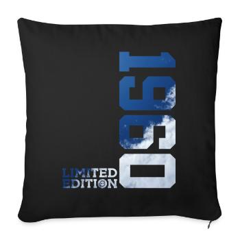 LIMITED EDITION 1960 66TH BIRTHDAY - Sofa pillowcase 17,3'' x 17,3'' (45 x 45 cm) - black - Front