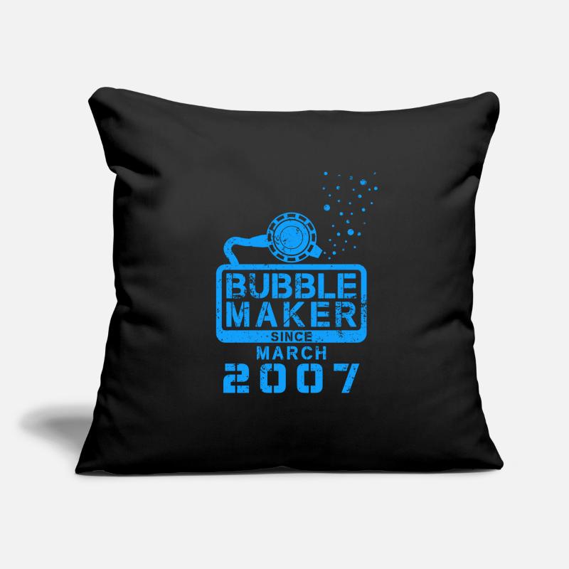 Plongeur Birthday Bubblemaker depuis mars 2007 Housse de coussin décorative 45 x 45 cm