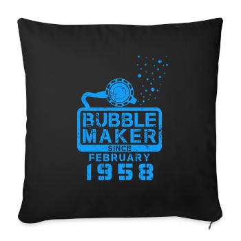 Diver Birthday Bubblemaker since February 1958 - Sofa pillowcase 17,3'' x 17,3'' (45 x 45 cm) - black - Front