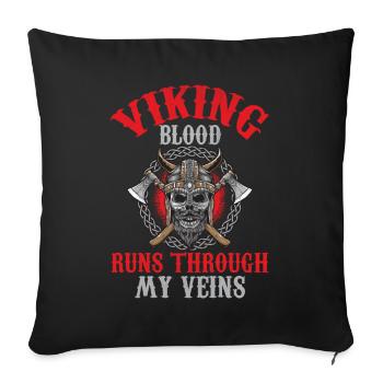 Le sang viking coule dans mes veines - Housse de coussin décorative 45 x 45 cm - noir - Devant