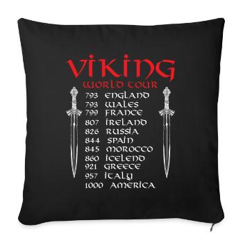 Tour du monde viking - Housse de coussin décorative 45 x 45 cm - noir - Devant