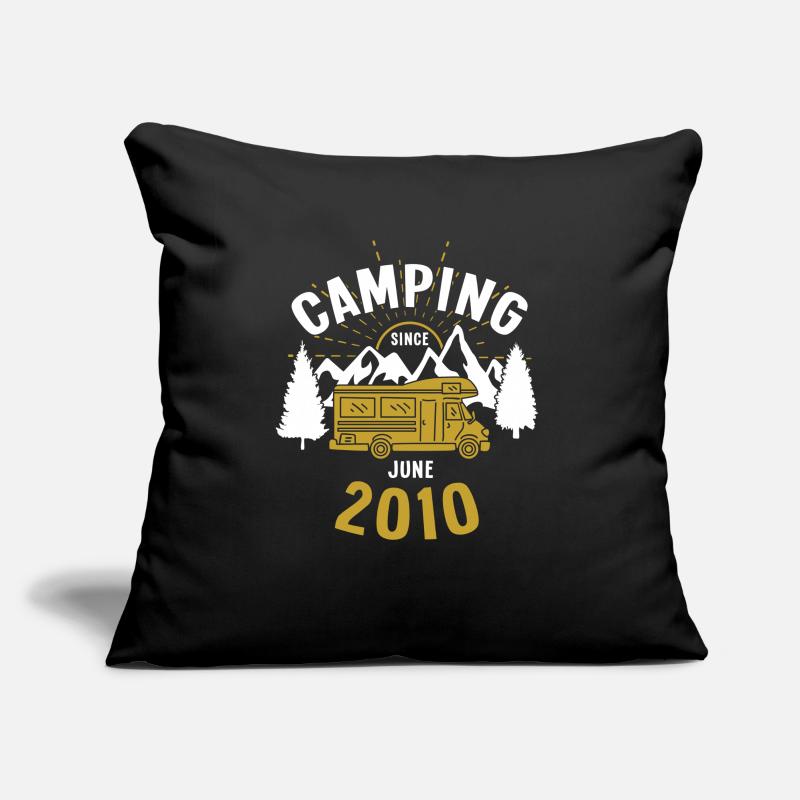 Geburtstag: Camping seit Juni 2010 Wohnmobil Sofakissenbezug 45 x 45 cm