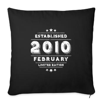 Anniversaire en Février 2010 - Février - Housse de coussin décorative 45 x 45 cm - noir - Devant