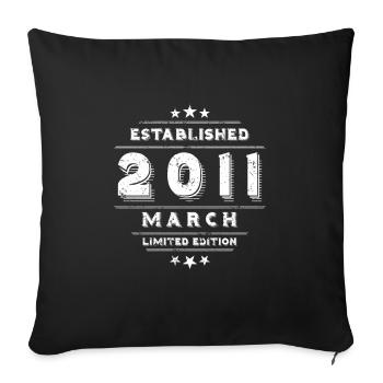 Birthday in March 2011 - March - Sofa pillowcase 17,3'' x 17,3'' (45 x 45 cm) - black - Front