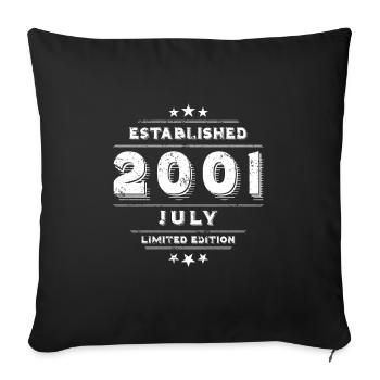 Anniversaire en Juillet 2001 - Juillet - Housse de coussin décorative 45 x 45 cm - noir - Devant