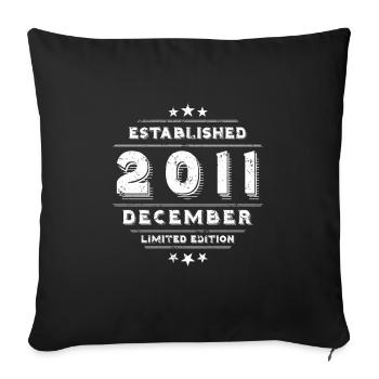 Birthday in December 2011 - December - Sofa pillowcase 17,3'' x 17,3'' (45 x 45 cm) - black - Front