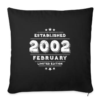 Birthday in February 2002 - February - Sofa pillowcase 17,3'' x 17,3'' (45 x 45 cm) - black - Front