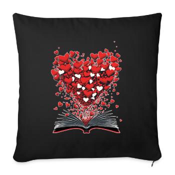 I Love Books - Sofa pillowcase 17,3'' x 17,3'' (45 x 45 cm) - black - Front