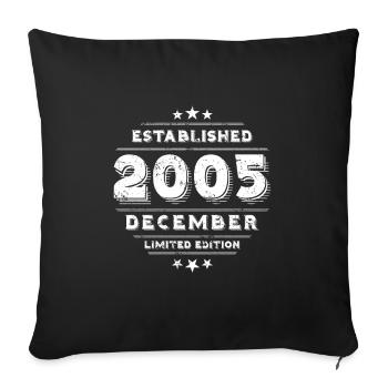 Anniversaire en décembre 2005 - décembre - Housse de coussin décorative 45 x 45 cm - noir - Devant