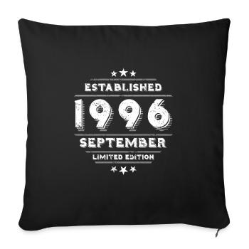 Geburtstag im September 1996 - September - Sofakissenbezug 45 x 45 cm - Schwarz - Vorne