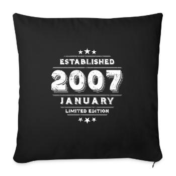 Anniversaire en Janvier 2007 - Janvier - Housse de coussin décorative 45 x 45 cm - noir - Devant