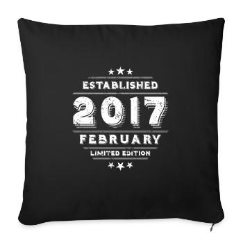 Birthday in February 2017 - February - Sofa pillowcase 17,3'' x 17,3'' (45 x 45 cm) - black - Front