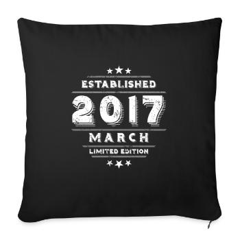 Birthday in March 2017 - March - Sofa pillowcase 17,3'' x 17,3'' (45 x 45 cm) - black - Front