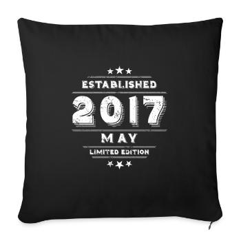 Birthday in May 2017 - May - Sofa pillowcase 17,3'' x 17,3'' (45 x 45 cm) - black - Front