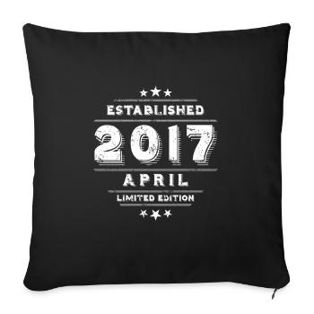 Birthday in April 2017 - April - Sofa pillowcase 17,3'' x 17,3'' (45 x 45 cm) - black - Front